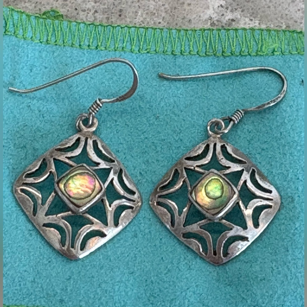 Abalone Shell Silver Earrings